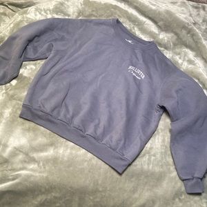 Blue Hollister Cropped Crewneck